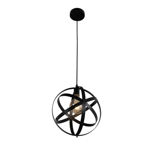 Orbital Metal Caged Globe Pendant Ceiling Light E27