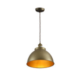 Brooklyn Vintage Metal Dome Pendant Light Pewter Copper Gold Brass E27