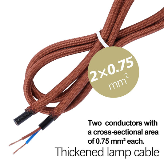 Copper Braided Fabric Lighting Cable 2×0.75