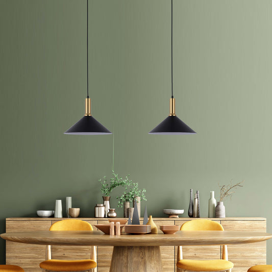 Pendant Lamp MMD24064A-1S Black+Brass 1xE27