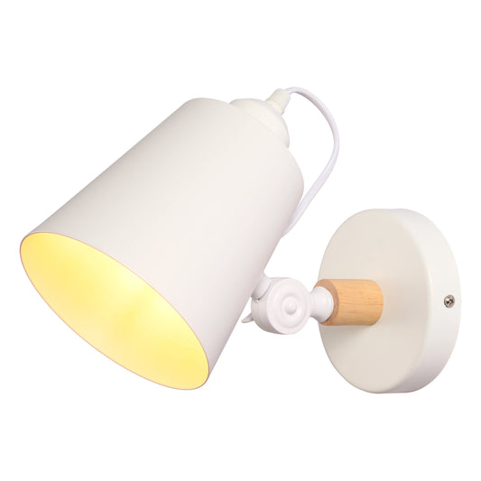 Nordic Sleek Adjustable Wall Lamp - Modern Tapered Cone Design in Black or White