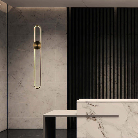 Antique Brass LED Wall Lamp 90x9cm 26.5W 3CCT