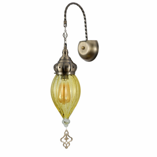 Moroccan Style Antique Brass Glass Oriental Wall Light E27