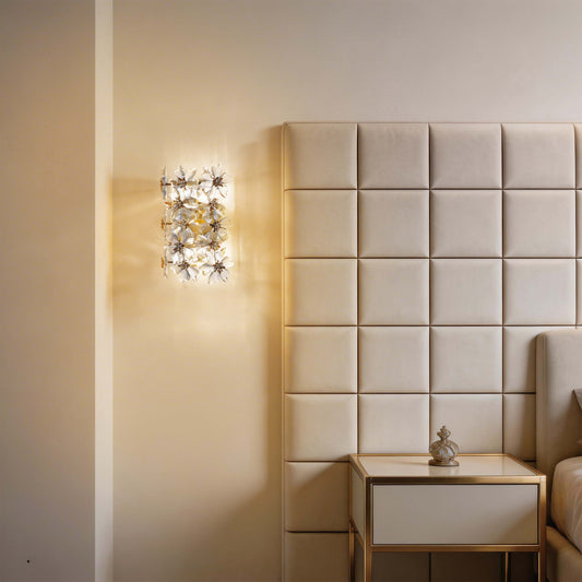 Premium Gold Crystal Deco Wall Sconce, 5-Light E14 Dimmable