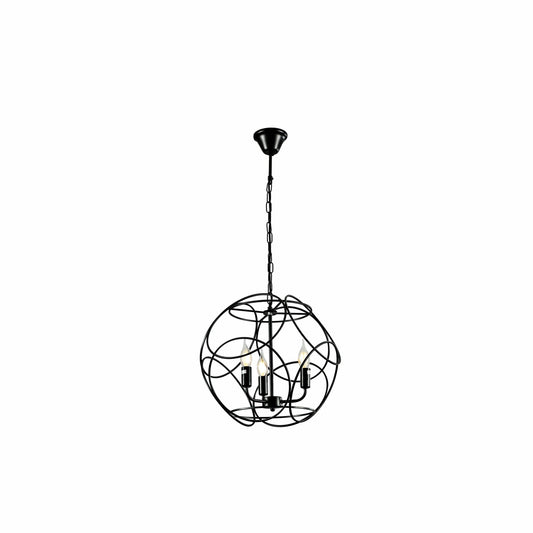 Gold Aluminium Bronze or Black Globe Cage Pendant Chandelier Ceiling Light E14