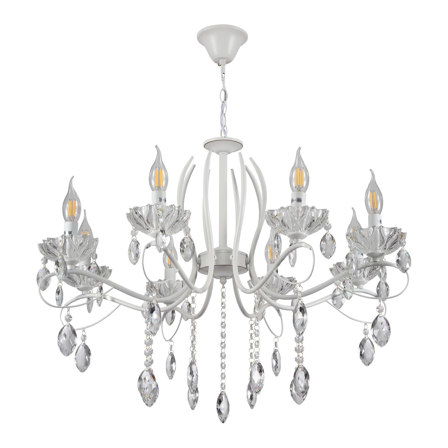 Tabitha Mediterranean Elegant Transitional Elizabeth Style Crystal Chandelier Ceiling Light E14