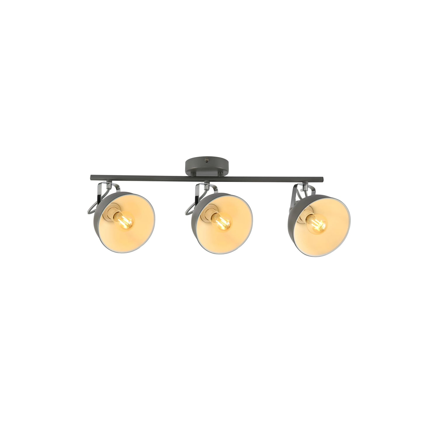 Grey Dome Shade Grey metal Body Ceiling and Wall Light E14