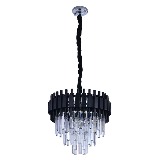 Metropolitan Square Beam Design Tiered Crystal Modern Chandelier Ceiling Light