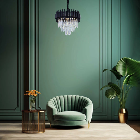 Metropolitan Square Beam Design Tiered Crystal Modern Chandelier Ceiling Light