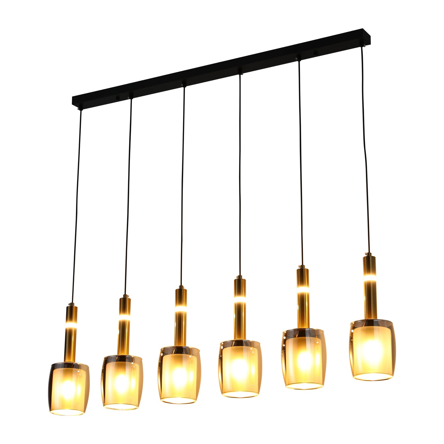Aurora Hybrid Gold Accent Cluster Pendant Light