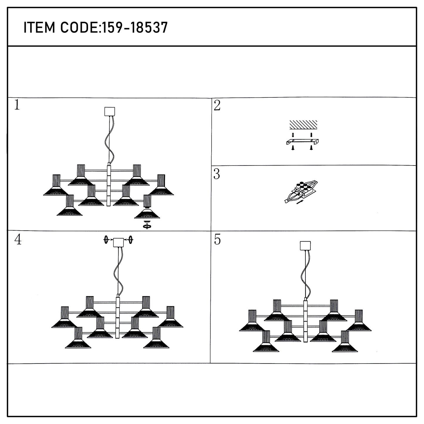 Modern Matte Black Disc Shade Pendant Light, 1 to 8-Light E14