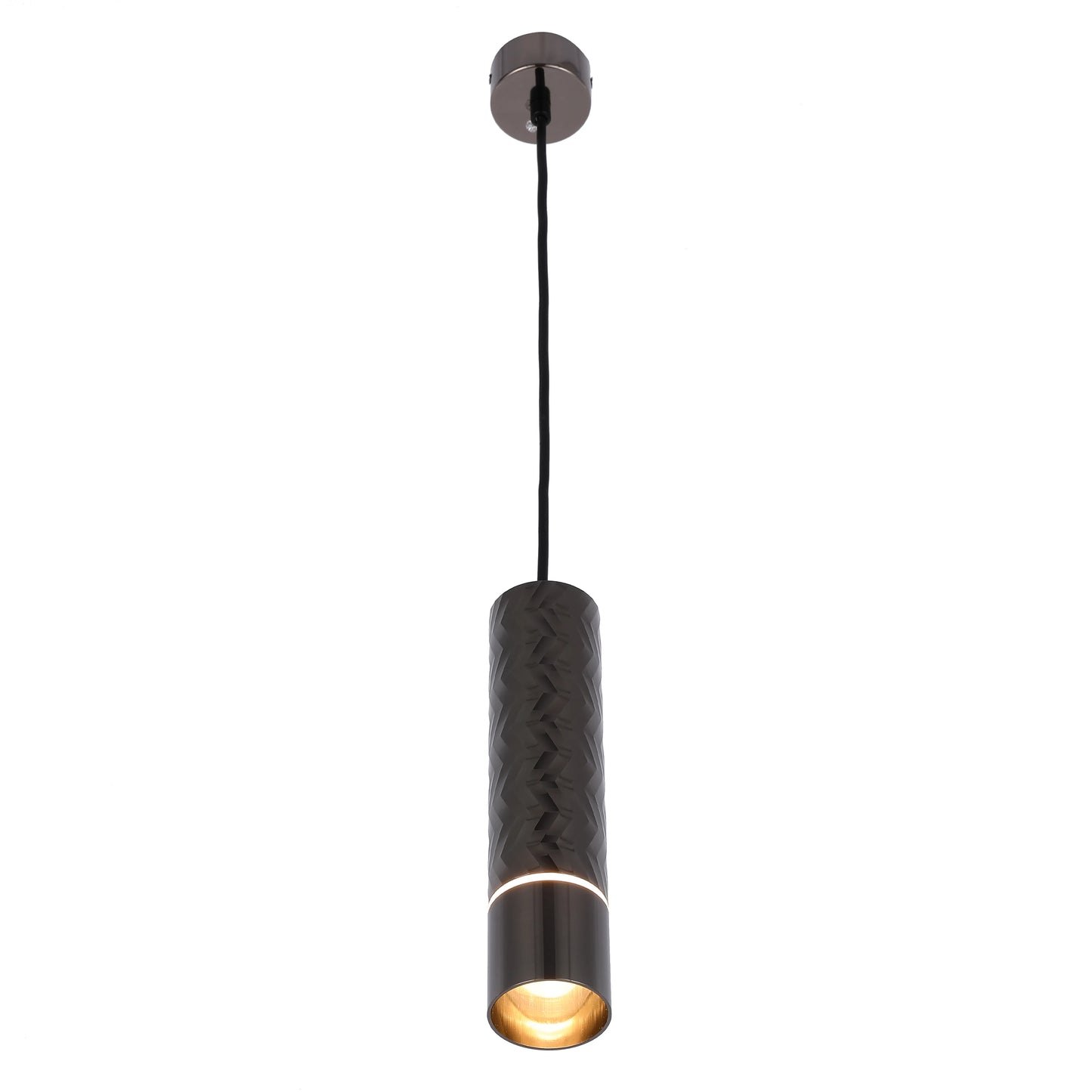 Geometric Textured Pendant Light - GU10 Fitting, Dimmable, 240mm Height