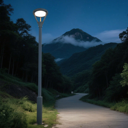 Modern 50W LED Post Top Garden Light, 3CCT Selectable, Dark Grey IP65