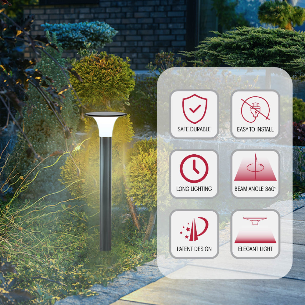 specifications of TEKLED 80cm Black Solar LED Bollard Pathway Light