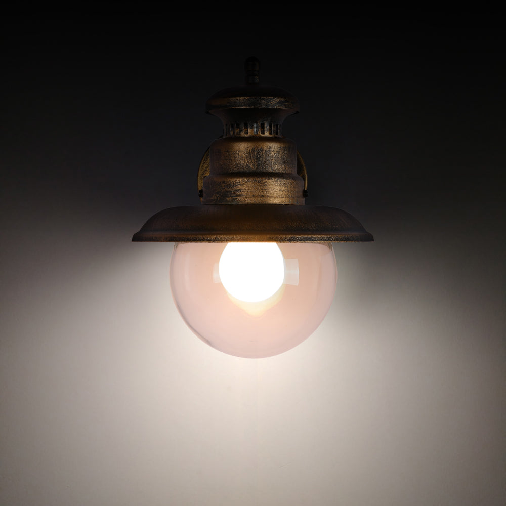 Artu Outdoor Lantern Wall Light Black E27 Golden