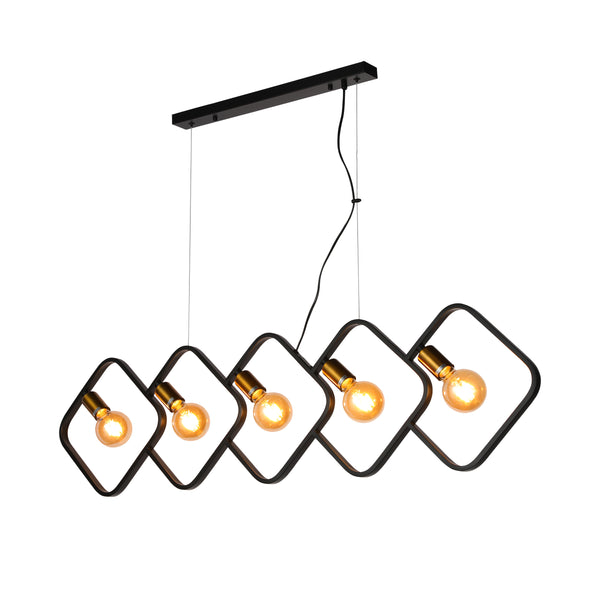 Main image of Black Square Pendant Light - Dual-tone