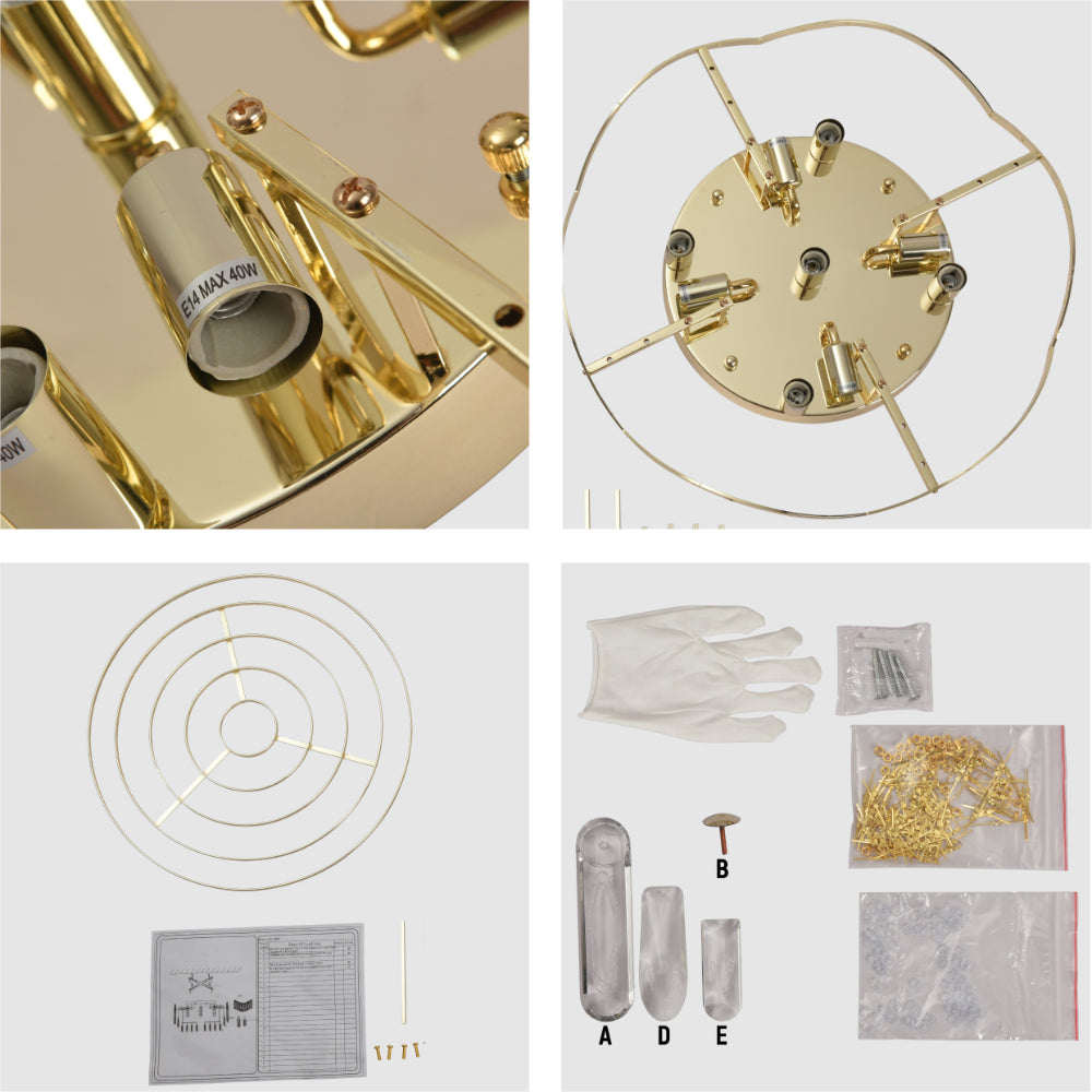 Details of Cascade Crystal Flush Chandelier Ceiling Light | TEKLED 159-18066