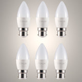 Cetus LED Candle Bulb C37 Dimmable B22 Bayonet Cap 6W Pack of 6 11