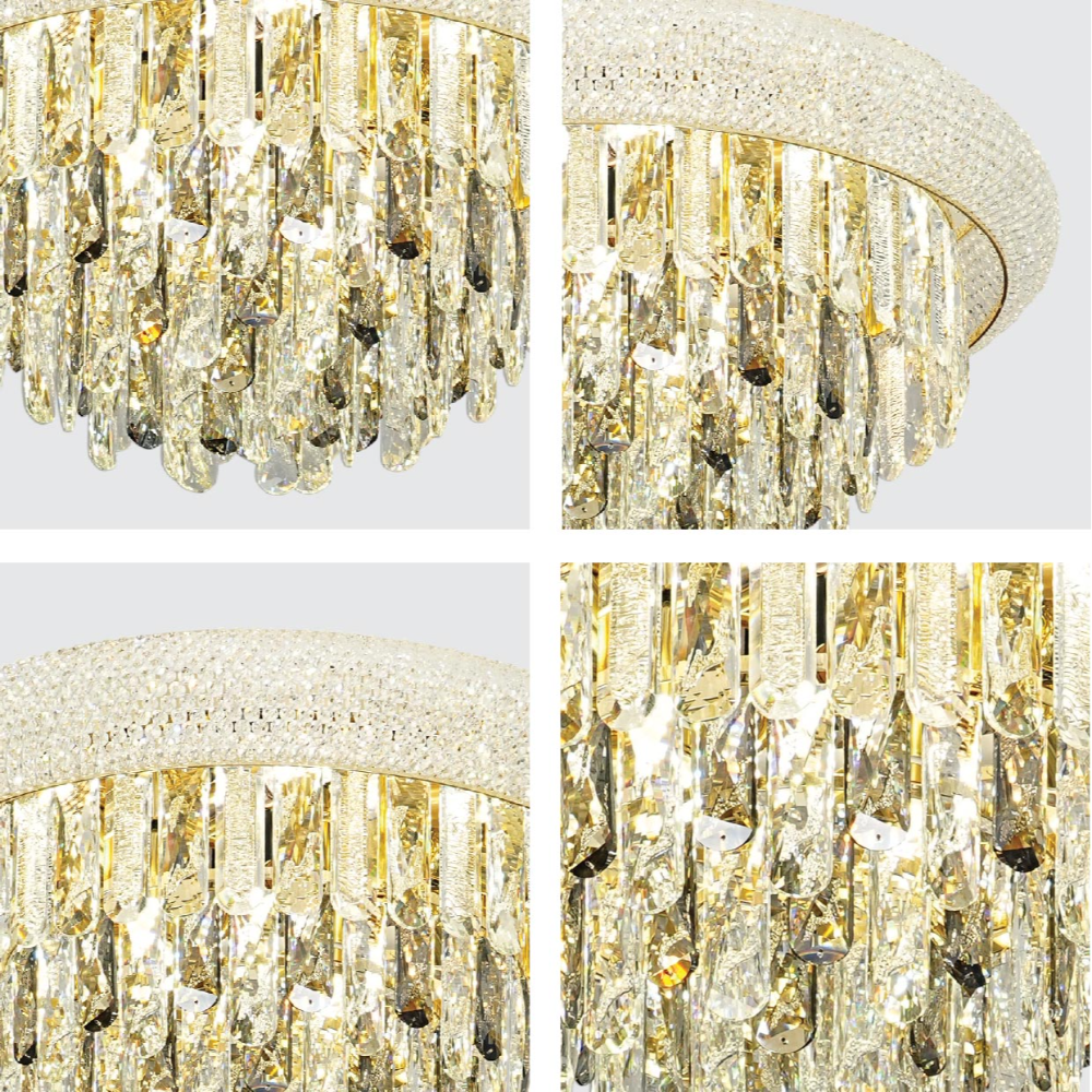Details of Diyas Alexandra Flush Crystal Chandelier Ceiling Light | TEKLED 159-18023