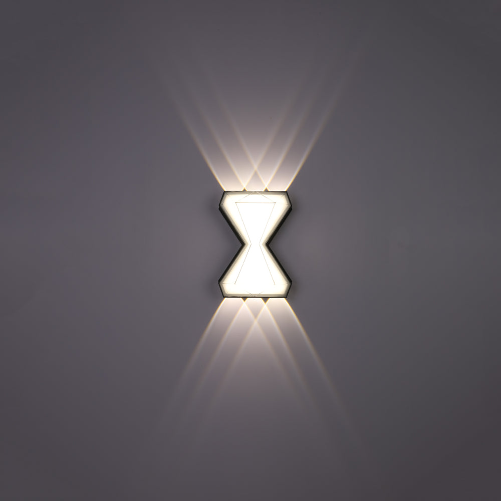 Hourglass Up Down Decorative Modern LED Wall Light Black 4000K 12W 4