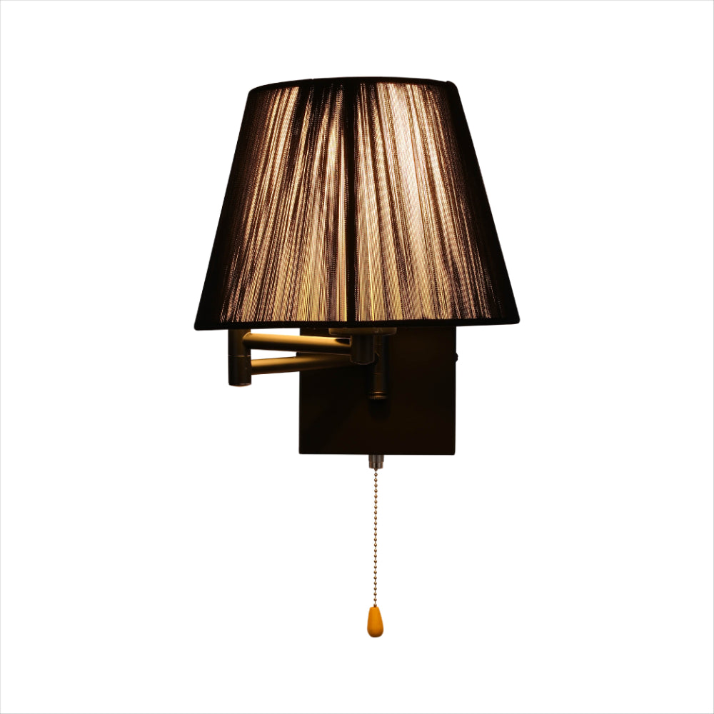 Main image of Metal Swing Arm Frustum Wall Light with E27 Fitting Black