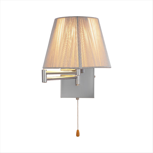 Main image of Metal Swing Arm Frustum Wall Light with E27 Fitting Silvery chrome