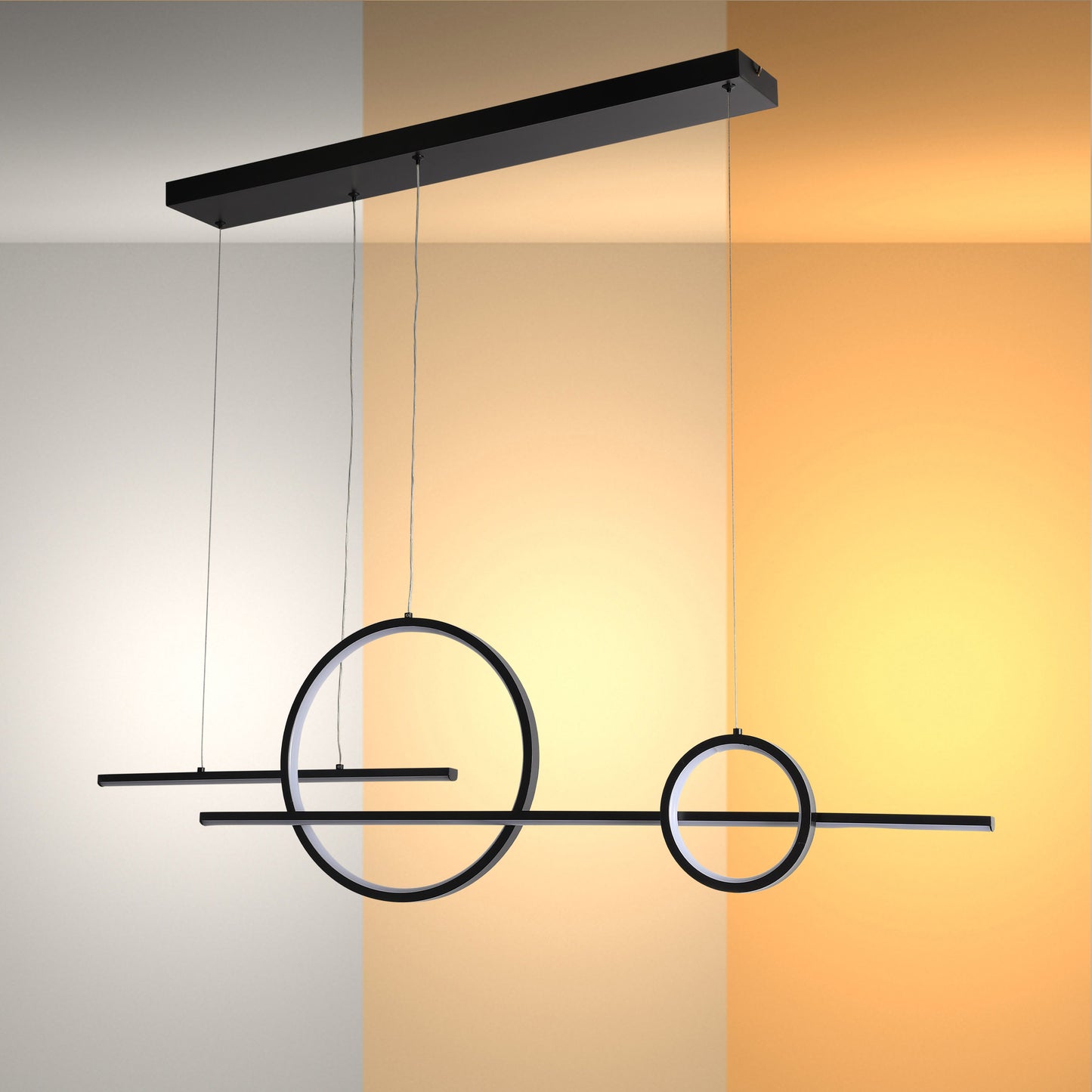 Kitesurf Scandinavian Dining Modern LED Ceiling Light Black 56W CCT Changeble 1