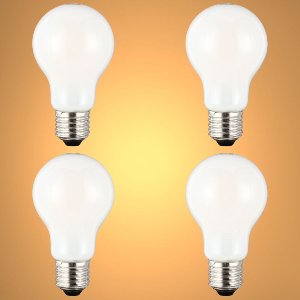 LED Bulb A60 GLS E27 6.5W Milky Glass Pack of 4 1
