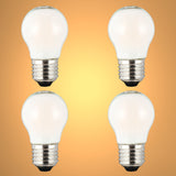 Pack of 4 Golf Ball E27 4W warm white Milky Glass filament LED Bulbs