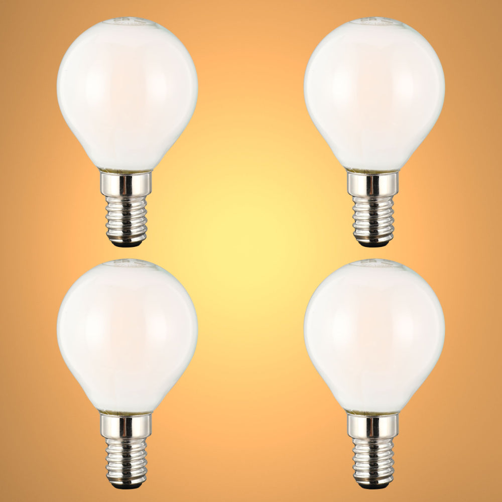 LED Bulb P45 E14 4W 2700K Milky Glass Pack of 4