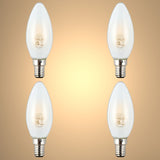 LED Candle Bulb Dimmable E14 4W Frosted Glass Pack of 4 2