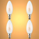 LED Candle Bulb Dimmable E14 4W Frosted Glass Pack of 4 1