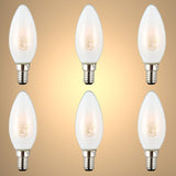 LED Candle Bulb E14 4W Frosted Glass Pack of 6 2