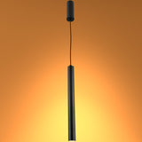 Integrated LED Modern Cylinder Pendant Ceiling Light Suspended Downlight Black 7