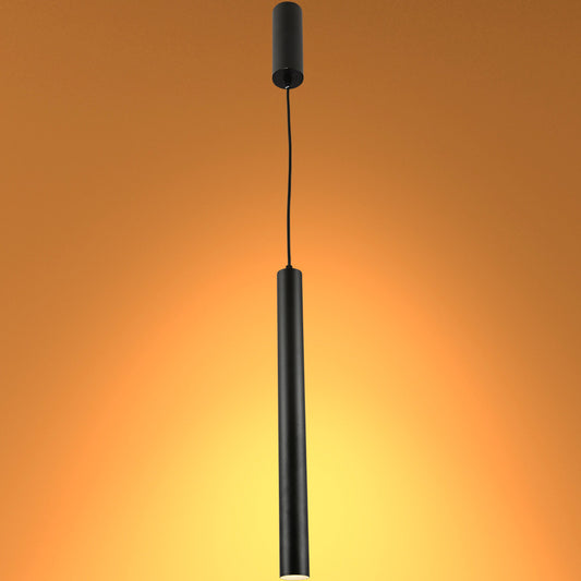 Integrated LED Modern Cylinder Pendant Ceiling Light Suspended Downlight Black 7