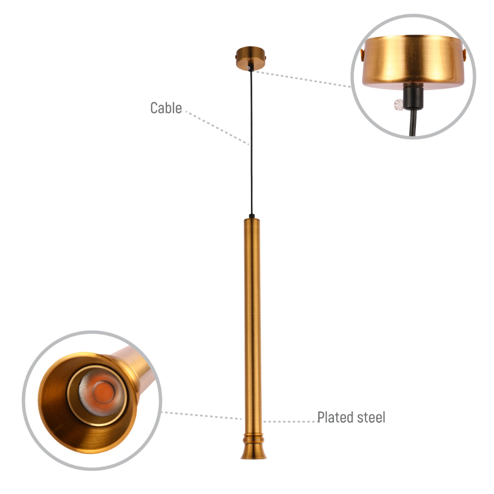 LED Pendant Downlight 5W 3000K Black and Bronze 24