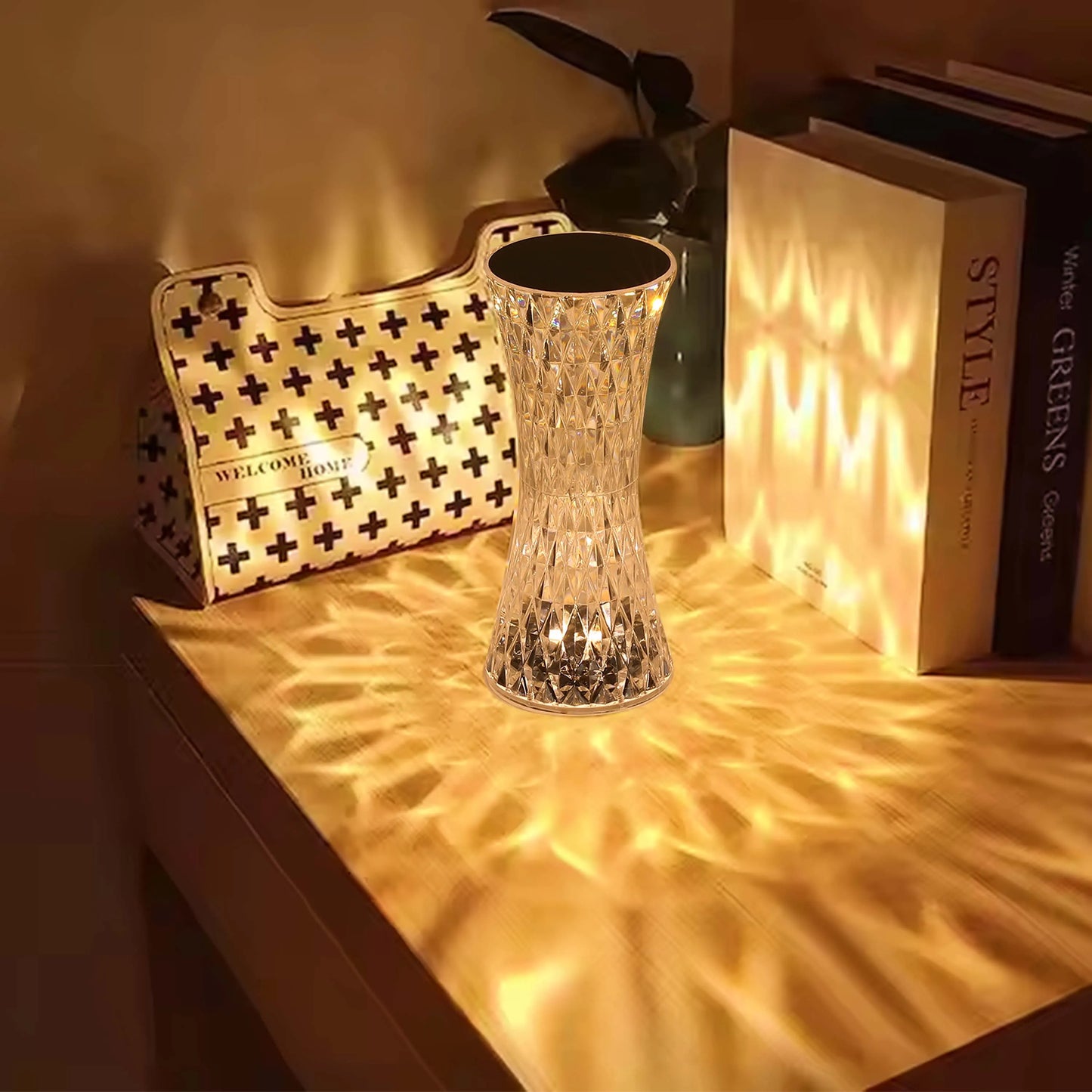 Lumi Crystal Touch: Rechargeable Mushroom-Shaped LED Table Lamp | Bedside Lamp