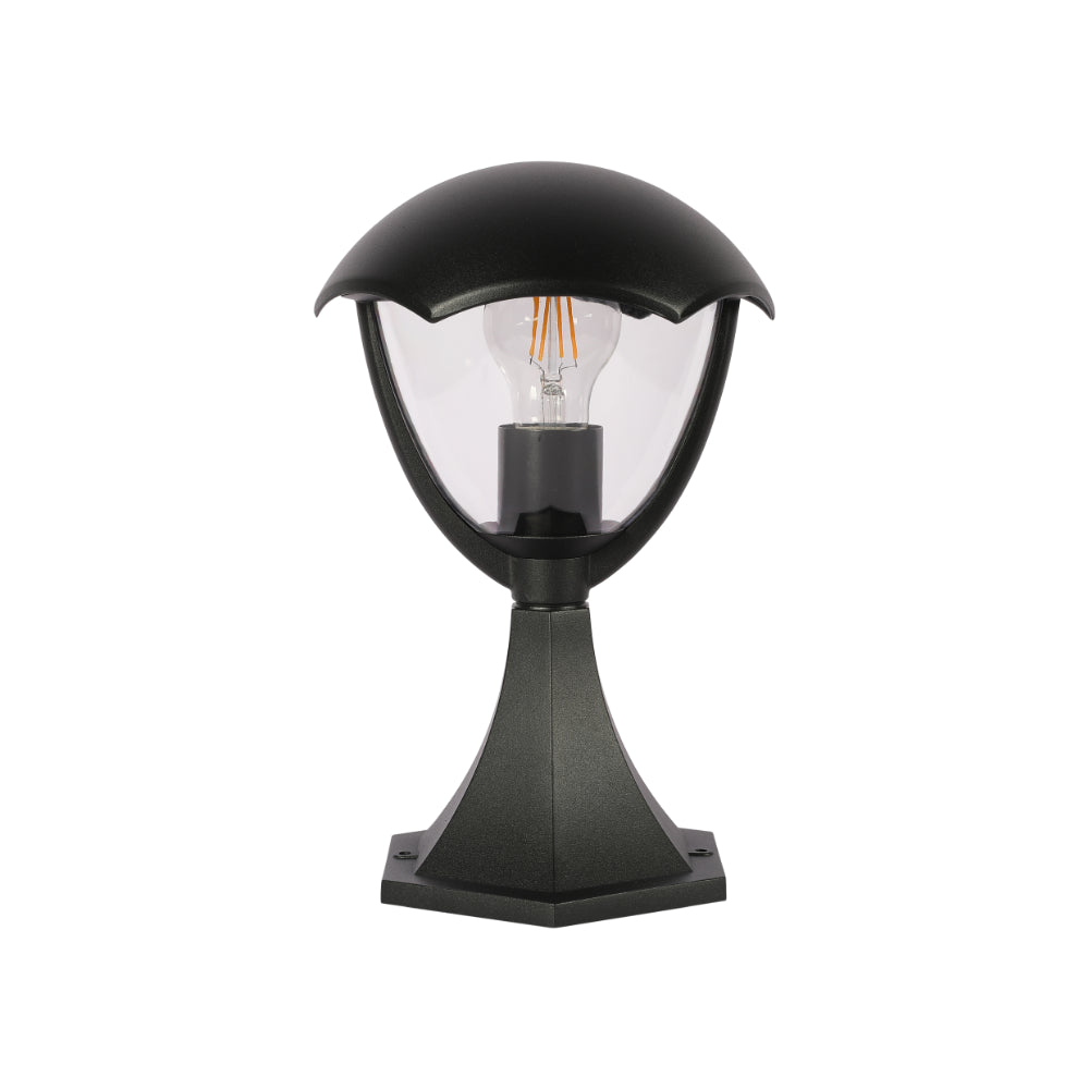 Megan Outdoor Pedestal Pillar Lantern Light E27 Black