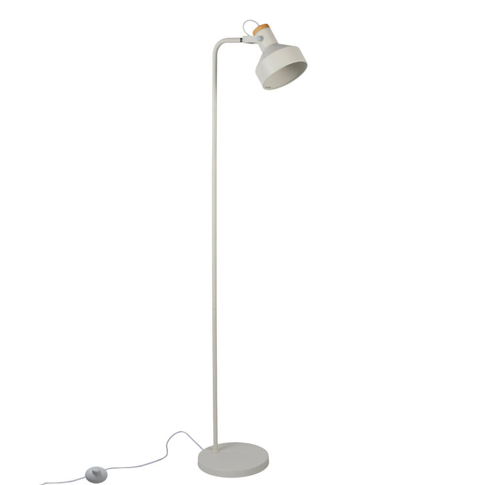 Minimalist Adjustable Floor Lamp with Wooden Accent