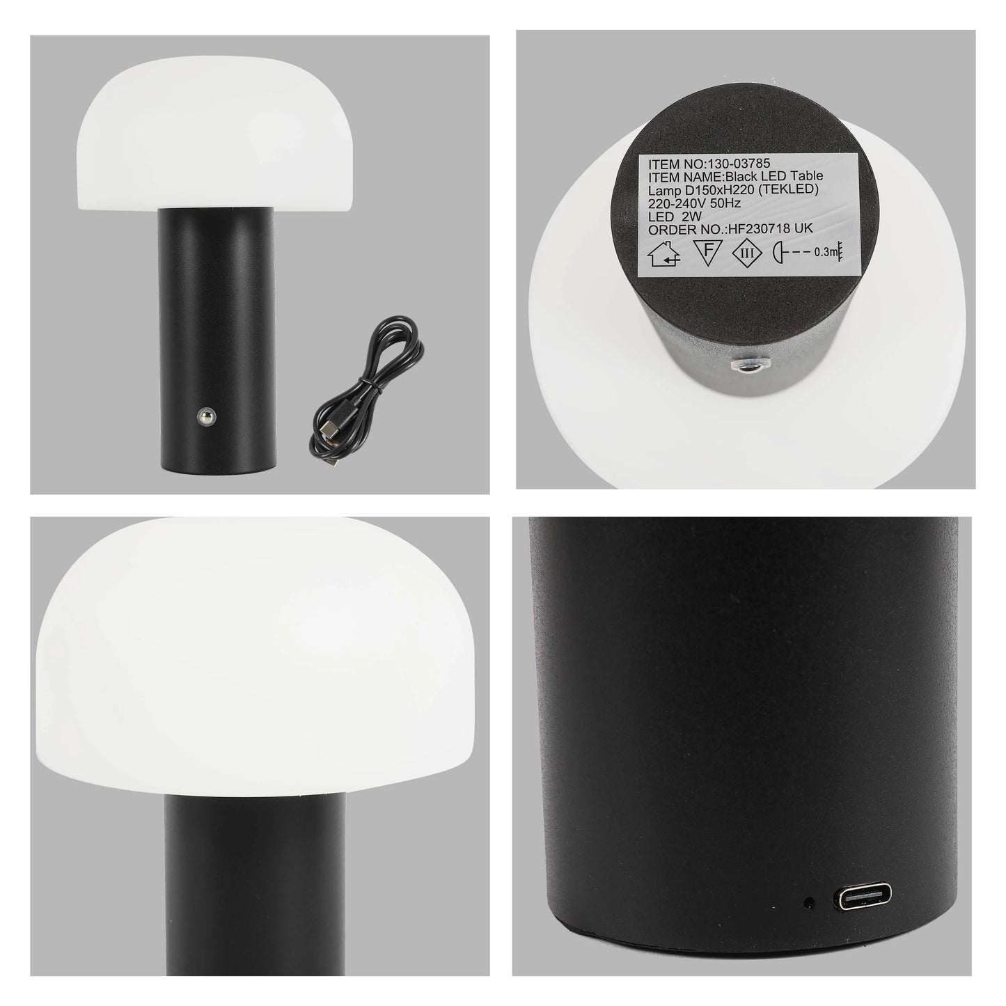 Modern Mushroom Rechargeable LED Table Lamp | Bedside Lamp