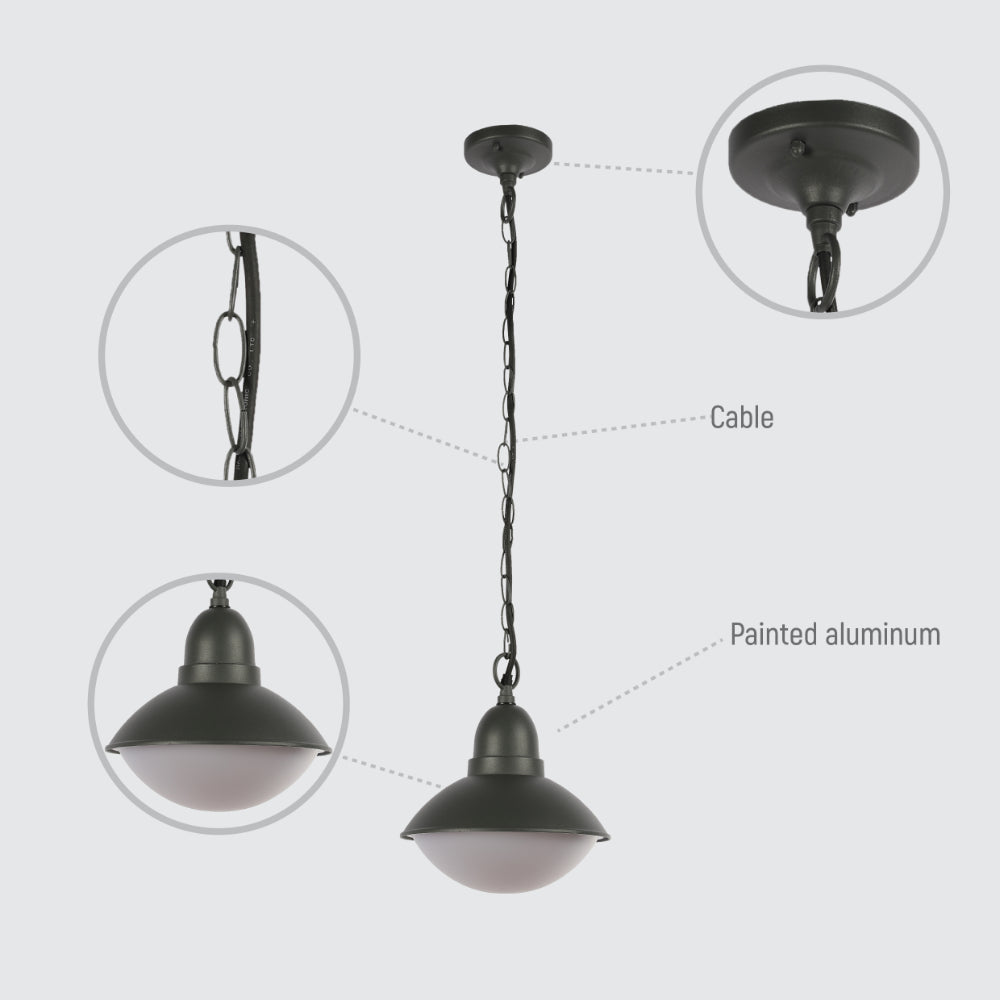 Norman Outdoor Pendant Lamp E27 Dark Grey