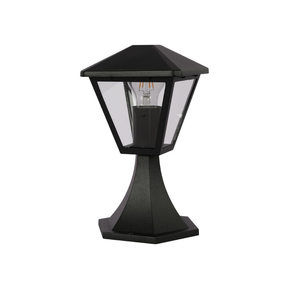 Paravento Outdoor Pedestal Pillar Lantern Light E27 Black
