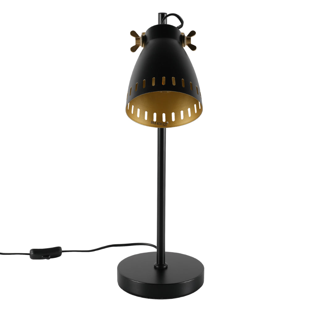 Chic Retro Desk Lamp with Adjustable Brass Accents TEKLED