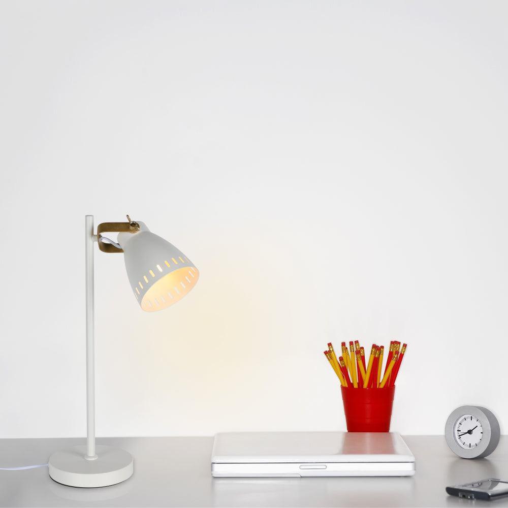 Retro Desk Lamp with Brass Accents