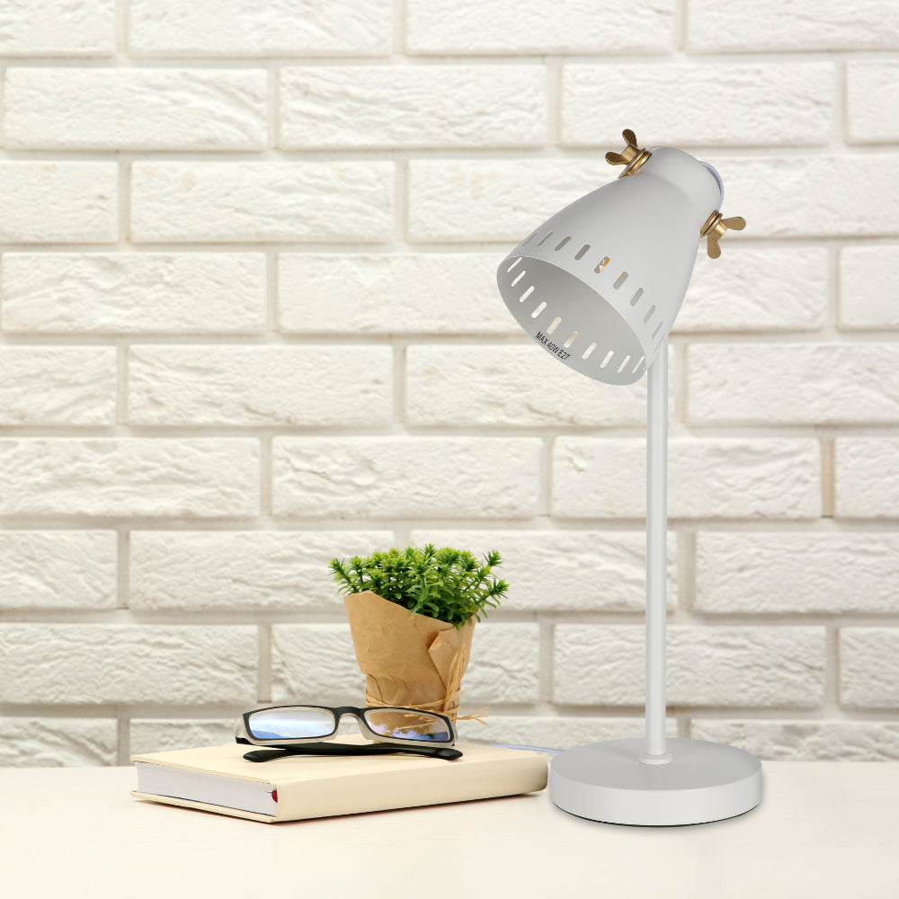 Retro Desk Lamp with Brass Accents