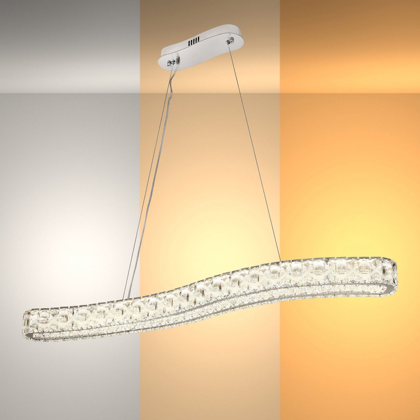 Crystal Chandelier TEKLED Serpentine Crystal Helix LED Pendant Chandelier 80W--159-18348