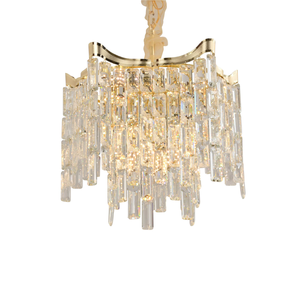 Small gold on sale crystal chandelier