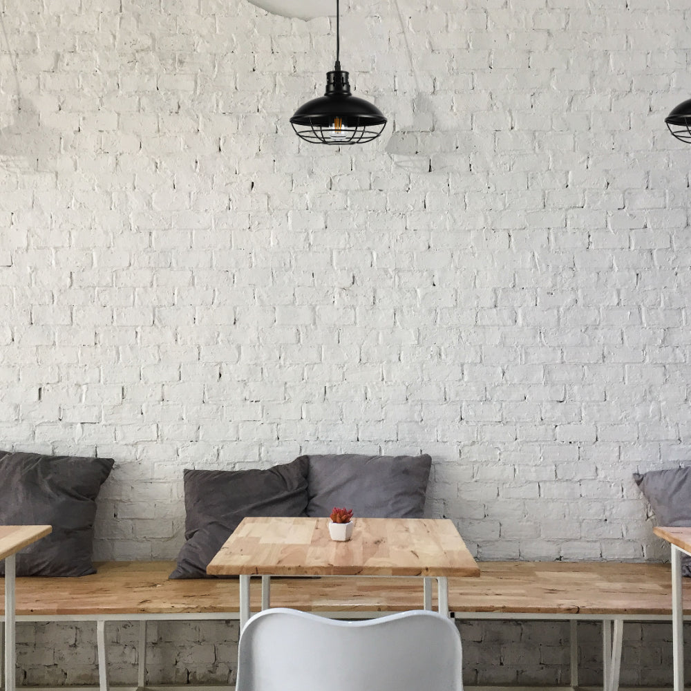 Urban Revive Caged Factory Ceiling Pendant Light Black 7