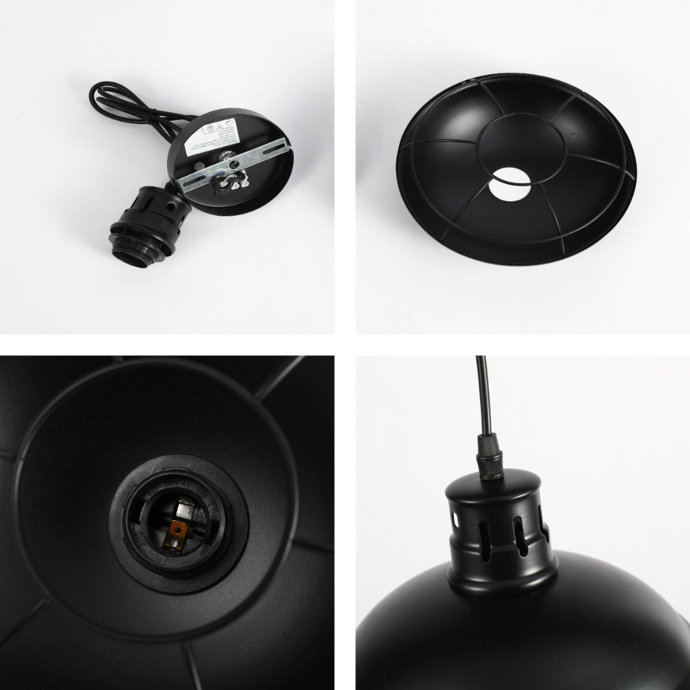 Urban Revive Caged Factory Ceiling Pendant Light Black 13