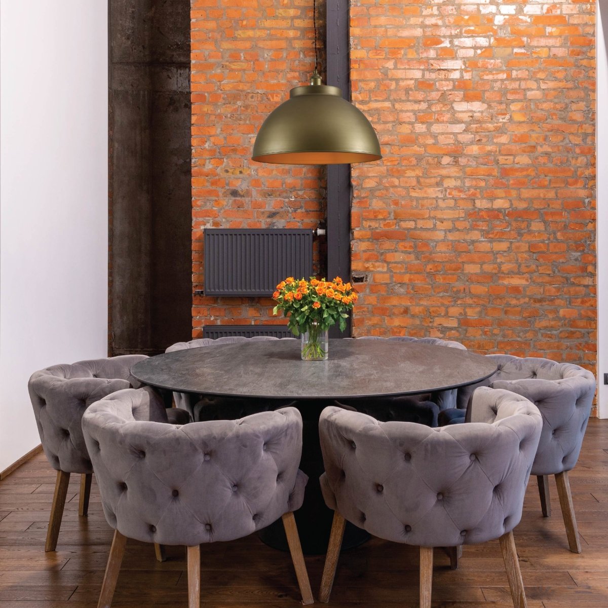 Interior application of Brooklyn Vintage Metal Dome Pendant Light Pewter Copper Bronze E27 | TEKLED 150-18207